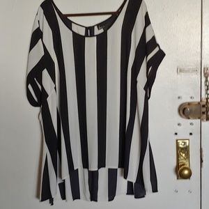 LANE BRYANT BLACK AND WHITE BLOUSE - 26/28
